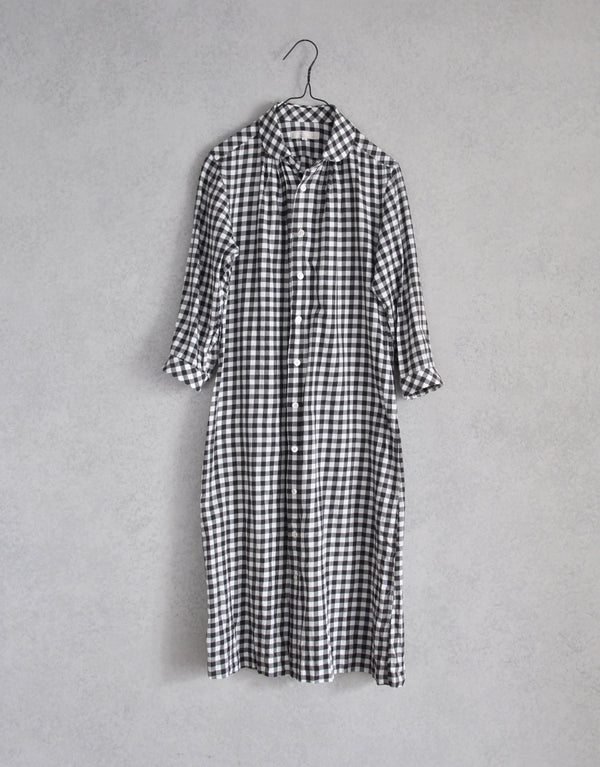 ツイルギンガムのシャツワンピース